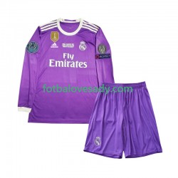 Real Madrid Retro 2016 Děti Fotbalový dres Venkovní Dlouhý rukáv