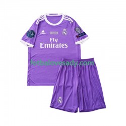 Real Madrid Retro 2016 Děti Fotbalový dres Venkovní Krátký rukáv