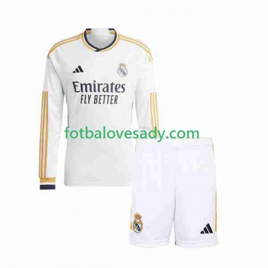 Real Madrid Děti Fotbalový dres Domácí 2023-2024 Dlouhý rukáv