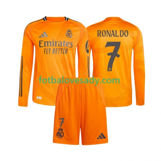 Real Madrid Cristiano Ronaldo 7 Děti Fotbalový dres Venkovní 2024-2025 Dlouhý rukáv