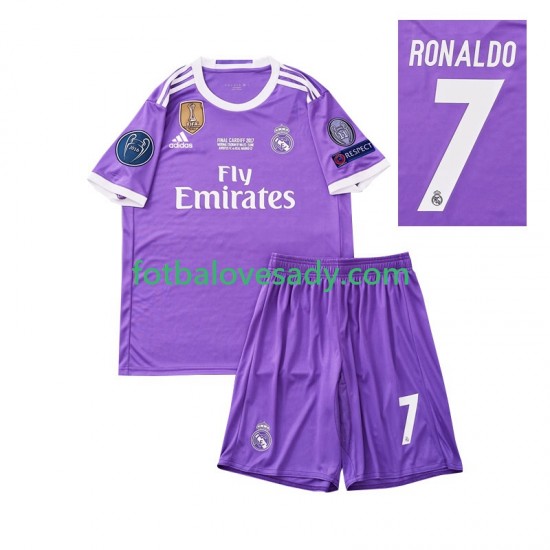 Real Madrid Retro Cristiano Ronaldo 7 2016 Děti Fotbalový dres Venkovní Krátký rukáv