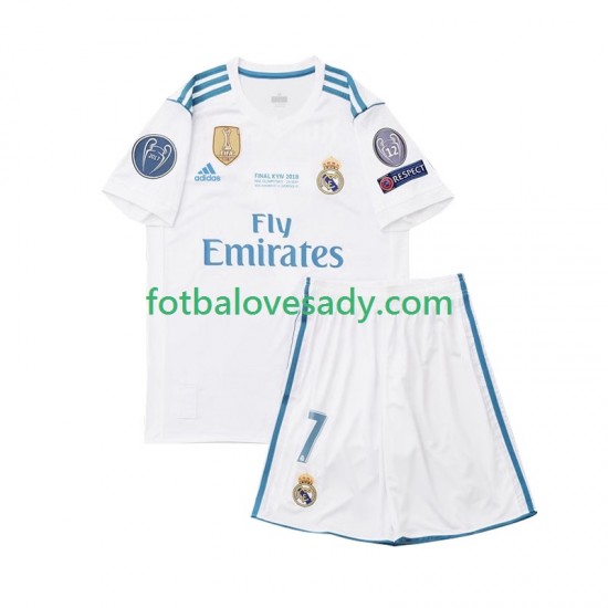 Real Madrid Retro Cristiano Ronaldo 7 2017 Děti Fotbalový dres Domácí Krátký rukáv