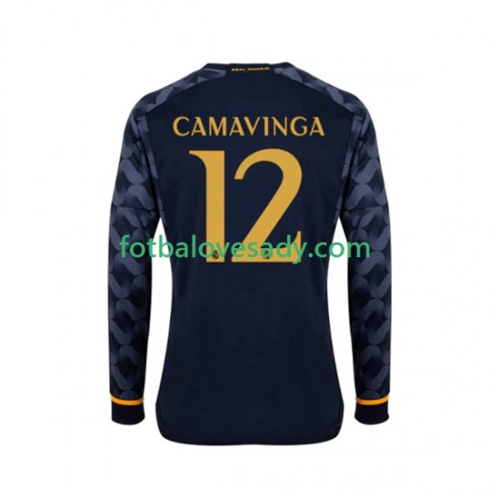 Real Madrid EDUARDO CAMAVINGA 12 Muži Fotbalový dres Venkovní 2023-2024 Dlouhý rukáv
