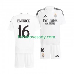 Real Madrid ENDRICK 16 Děti Fotbalový dres Domácí 2024-2025 Krátký rukáv