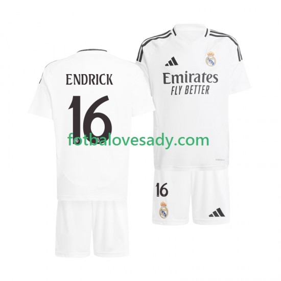 Real Madrid ENDRICK 16 Děti Fotbalový dres Domácí 2024-2025 Krátký rukáv