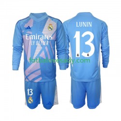 Real Madrid Brankář Andriy Lunin 13 Děti Fotbalový dres Domácí 2024-2025 Dlouhý rukáv
