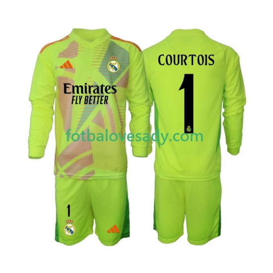 Real Madrid Brankář COURTOIS 1 Děti Fotbalový dres Čtvrtý 2024-2025 Dlouhý rukáv