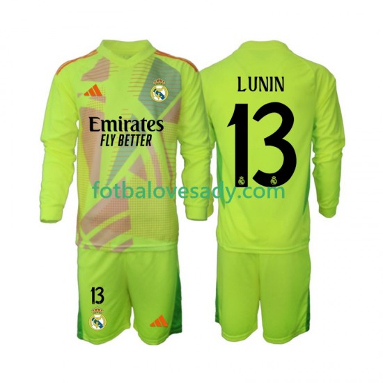 Real Madrid Brankář Lunin 13 Děti Fotbalový dres Čtvrtý 2024-2025 Dlouhý rukáv
