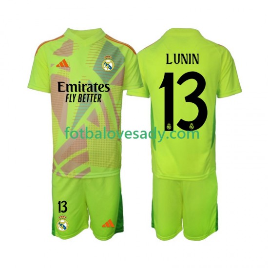 Real Madrid Brankář Lunin 13 Děti Fotbalový dres Čtvrtý 2024-2025 Krátký rukáv