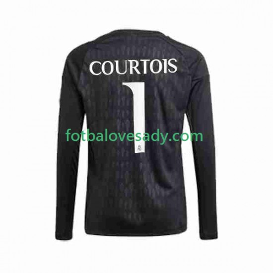 Real Madrid Brankář Thibaut Courtois 1 Muži Fotbalový dres Venkovní 2023-2024 Dlouhý rukáv
