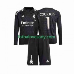 Real Madrid Brankář Thibaut Courtois 1 Děti Fotbalový dres Venkovní 2023-2024 Dlouhý rukáv
