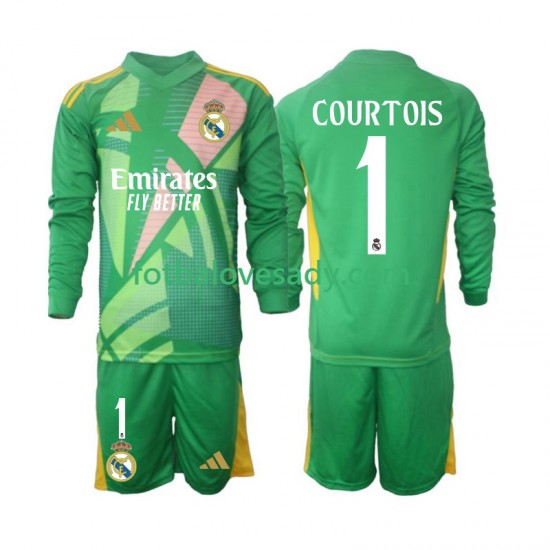 Real Madrid Brankář Thibaut Courtois 1 Děti Fotbalový dres Třetí 2024-2025 Dlouhý rukáv