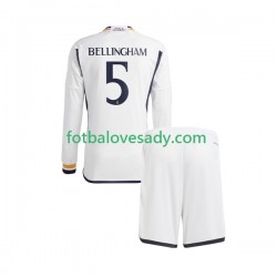 Real Madrid Jude Bellingham 5 Děti Fotbalový dres Domácí 2023-2024 Dlouhý rukáv