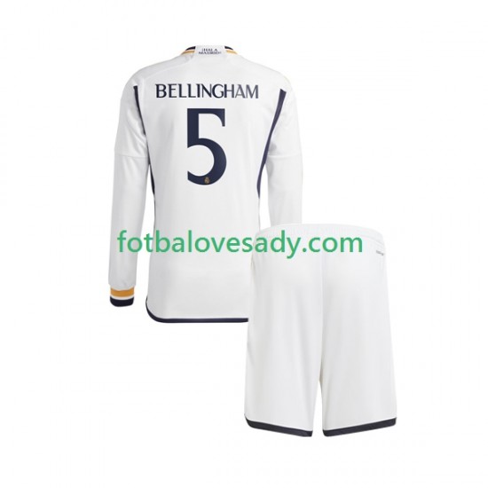 Real Madrid Jude Bellingham 5 Děti Fotbalový dres Domácí 2023-2024 Dlouhý rukáv