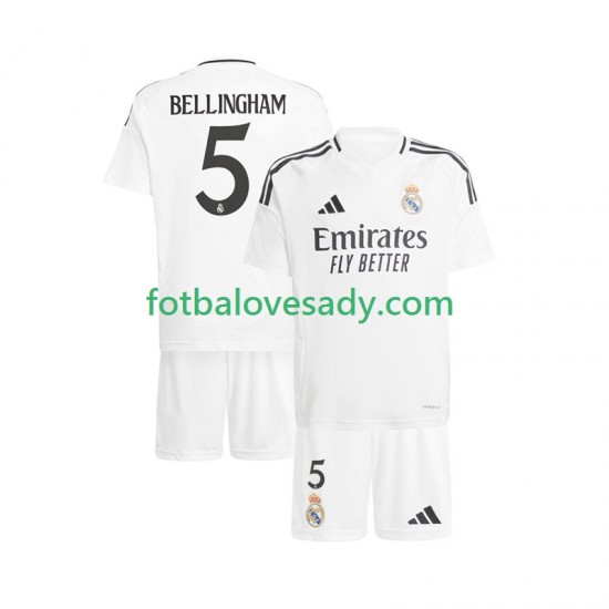 Real Madrid Bílý Jude Bellingham 5 Děti Fotbalový dres Domácí 2024-2025 Krátký rukáv