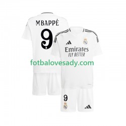 Real Madrid Bílý Kylian Mbappe 9 Děti Fotbalový dres Domácí 2024-2025 Krátký rukáv