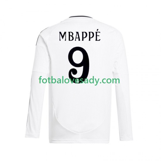 Real Madrid Bílý Kylian Mbappe 9 Muži Fotbalový dres Domácí 2024-2025 Dlouhý rukáv