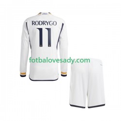 Real Madrid Rodrygo Goes 11 Děti Fotbalový dres Domácí 2023-2024 Dlouhý rukáv