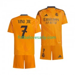 Real Madrid VINI JR 7 Děti Fotbalový dres Venkovní 2024-2025 Krátký rukáv