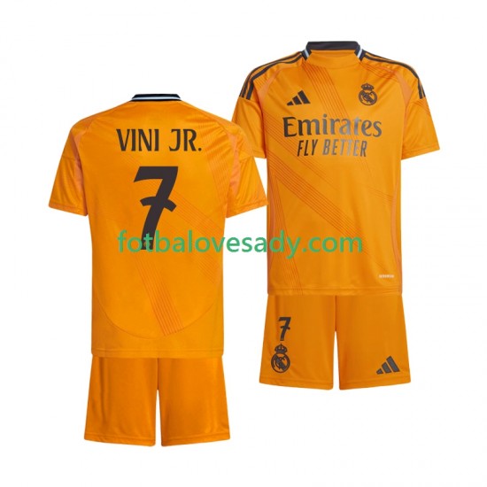 Real Madrid VINI JR 7 Děti Fotbalový dres Venkovní 2024-2025 Krátký rukáv