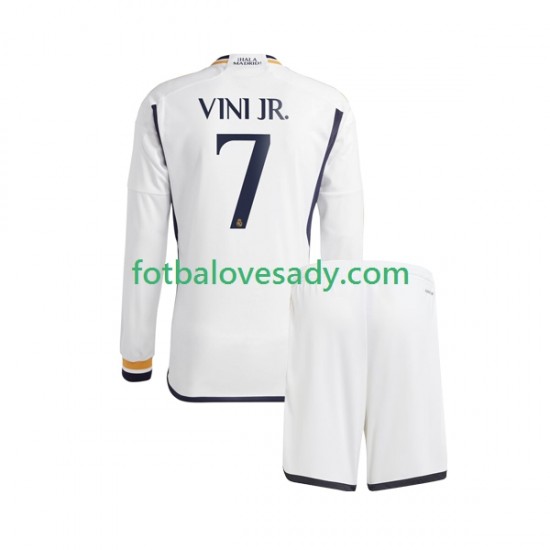 Real Madrid Vinicius Junior 7 Děti Fotbalový dres Domácí 2023-2024 Dlouhý rukáv