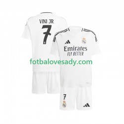 Real Madrid Bílý Vinicius Junior 7 Děti Fotbalový dres Domácí 2024-2025 Krátký rukáv