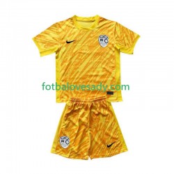 Slovinsko Žlutá Brankář Děti Fotbalový dres Domácí Euro 2024 Krátký rukáv