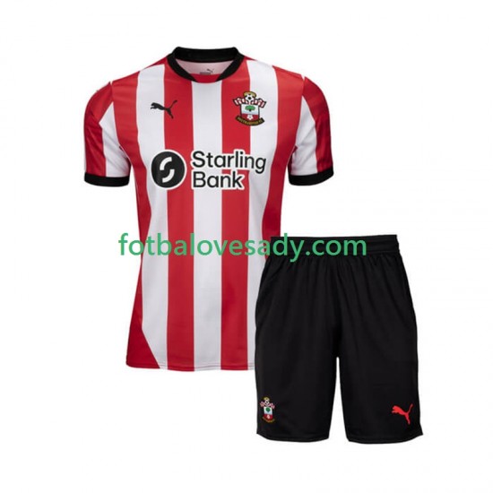 Southampton Děti Fotbalový dres Domácí 2024-2025 Krátký rukáv