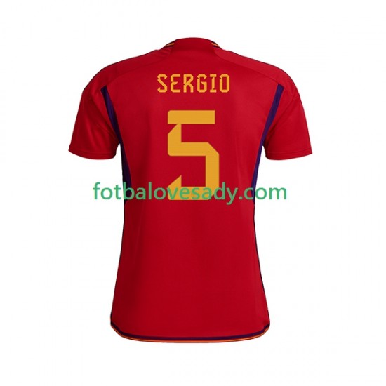 Španělsko SERGIO BUSQUETS 5 Muži Fotbalový dres Domácí Mistrovství světa 2022 Krátký rukáv