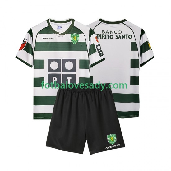 Sporting CP Retro 2001 2003 Děti Fotbalový dres Domácí Krátký rukáv
