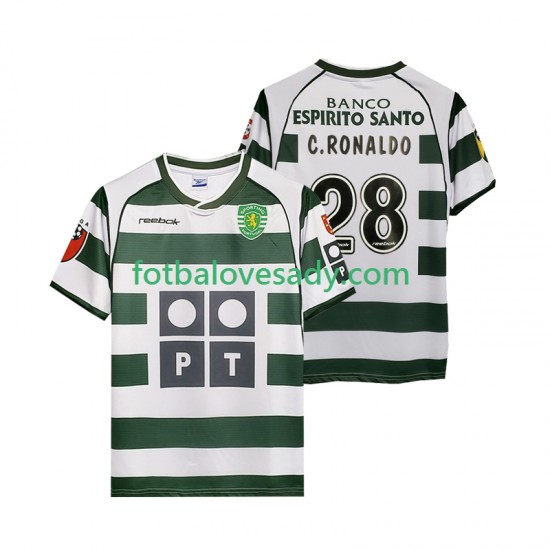 Sporting CP Retro Cristiano Ronaldo 28 2001 2003 Muži Fotbalový dres Domácí Krátký rukáv