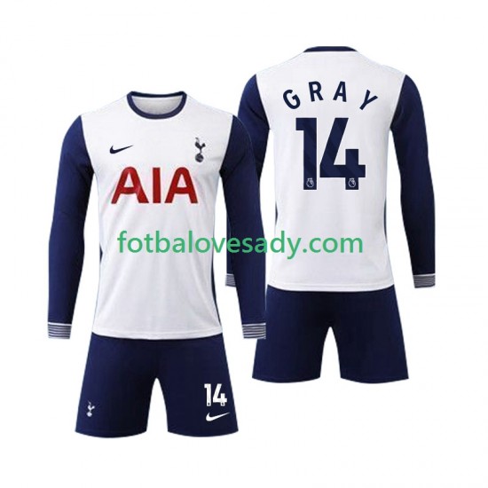 Tottenham Spurs Gray 14 Děti Fotbalový dres Domácí 2024-2025 Dlouhý rukáv