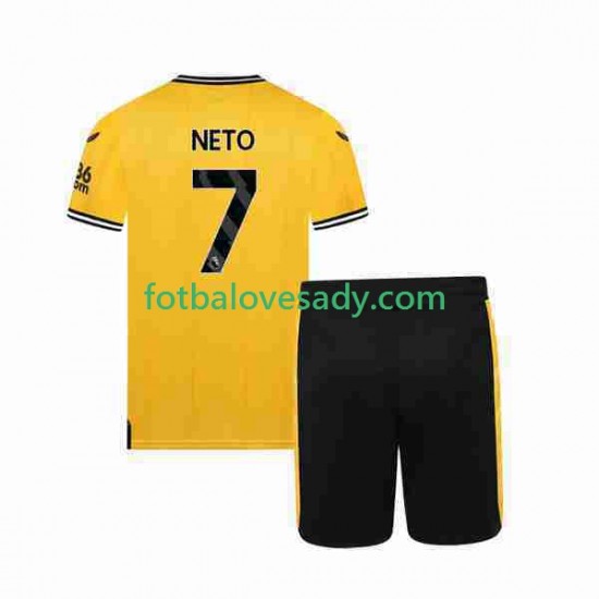 Wolverhampton Wanderers NETO 7 Děti Fotbalový dres Domácí 2023-2024 Krátký rukáv