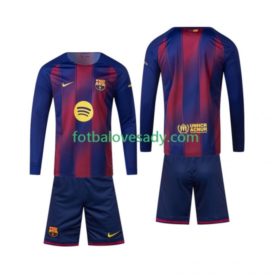 FC Barcelona Děti Fotbalový dres Domácí 2025-2026 Dlouhý rukáv