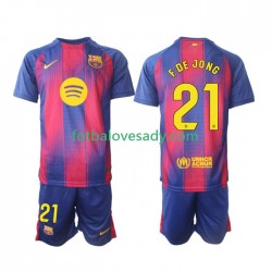 FC Barcelona Frenkie de Jong 21 Děti Fotbalový dres Domácí 2025-2026 Krátký rukáv