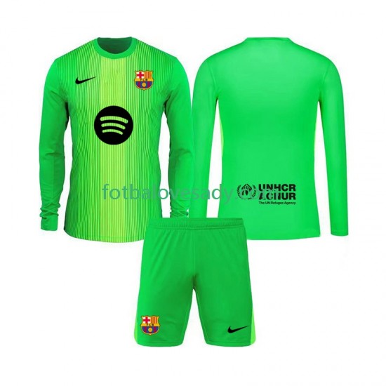 FC Barcelona Brankář Děti Fotbalový dres Domácí 2025-2026 Dlouhý rukáv