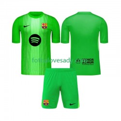 FC Barcelona Brankář Děti Fotbalový dres Domácí 2025-2026 Krátký rukáv