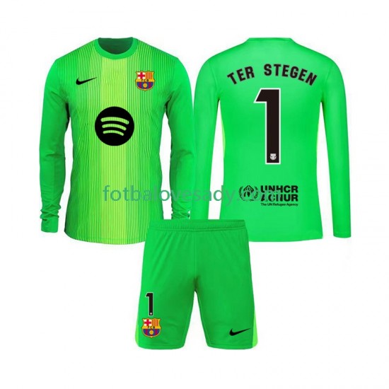 FC Barcelona Brankář Ter Stegen 1 Děti Fotbalový dres Domácí 2025-2026 Dlouhý rukáv