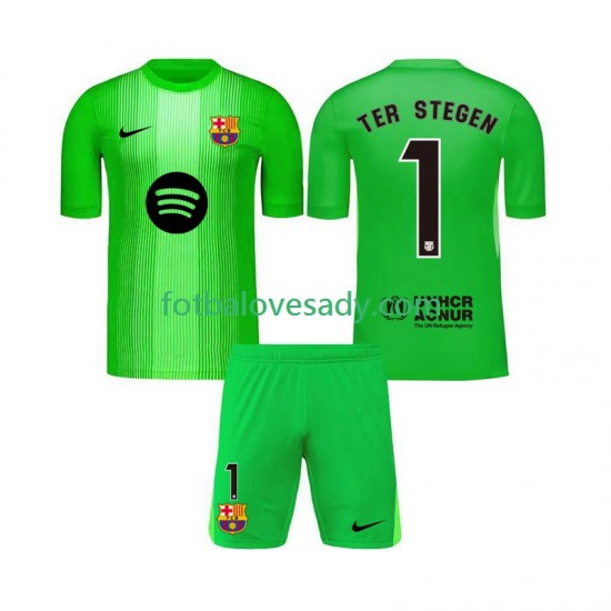 FC Barcelona Brankář Ter Stegen 1 Děti Fotbalový dres Domácí 2025-2026 Krátký rukáv
