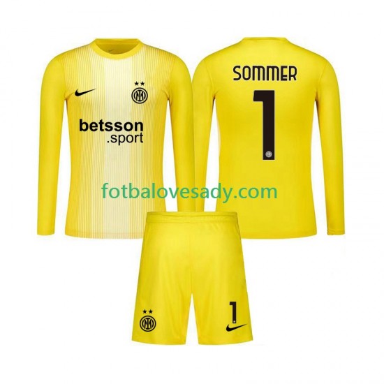Inter Milán Brankář Yann Sommer 1 Děti Fotbalový dres Venkovní 2025-2026 Dlouhý rukáv