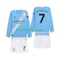 Manchester City Omar Marmoush 7 Děti Fotbalový dres Domácí 2025-2026 Dlouhý rukáv