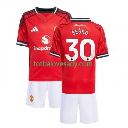 Manchester United Benjamin Sesko 30 Děti Fotbalový dres Domácí 2025-2026 Krátký rukáv