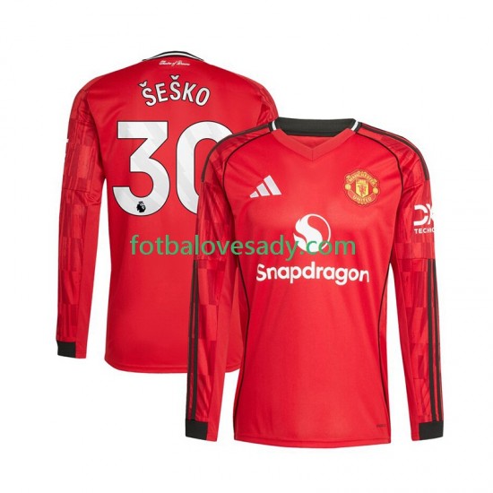 Manchester United Benjamin Sesko 30 Muži Fotbalový dres Domácí 2025-2026 Dlouhý rukáv