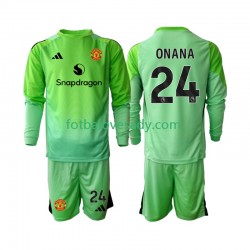 Manchester United Brankář Andre Onana 24 Děti Fotbalový dres Čtvrtý 2025-2026 Dlouhý rukáv