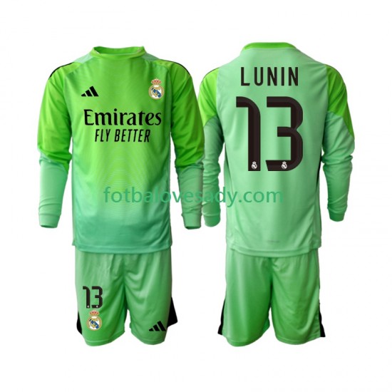 Real Madrid Brankář Andriy Lunin 13 Děti Fotbalový dres Venkovní 2025-2026 Dlouhý rukáv