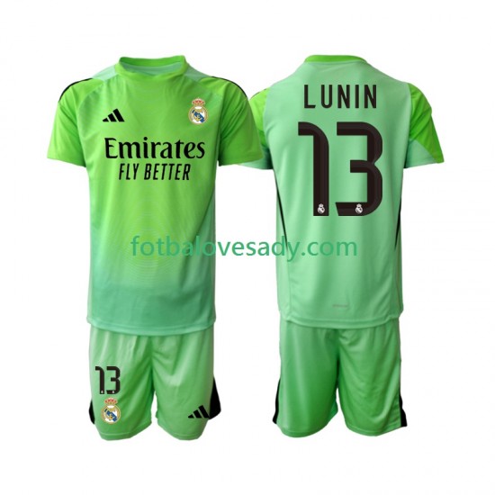 Real Madrid Brankář Andriy Lunin 13 Děti Fotbalový dres Venkovní 2025-2026 Krátký rukáv