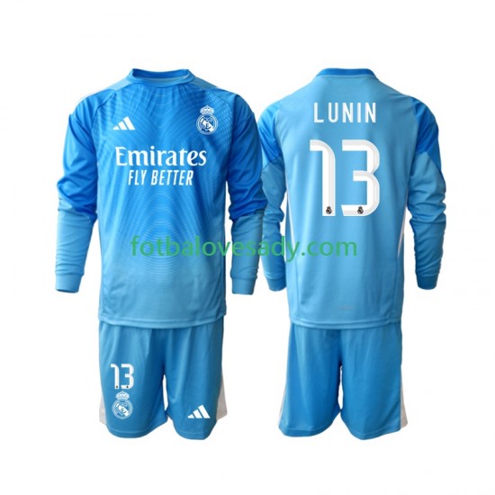 Real Madrid Brankář Andriy Lunin 13 Děti Fotbalový dres Domácí 2025-2026 Dlouhý rukáv