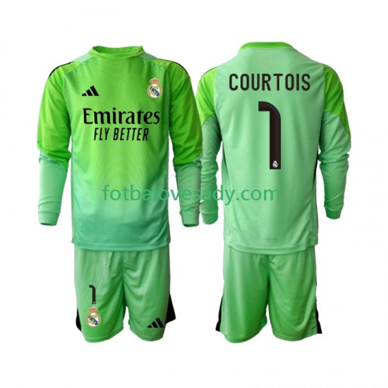Real Madrid Thibaut Courtois 1 Děti Fotbalový dres Venkovní 2025-2026 Dlouhý rukáv