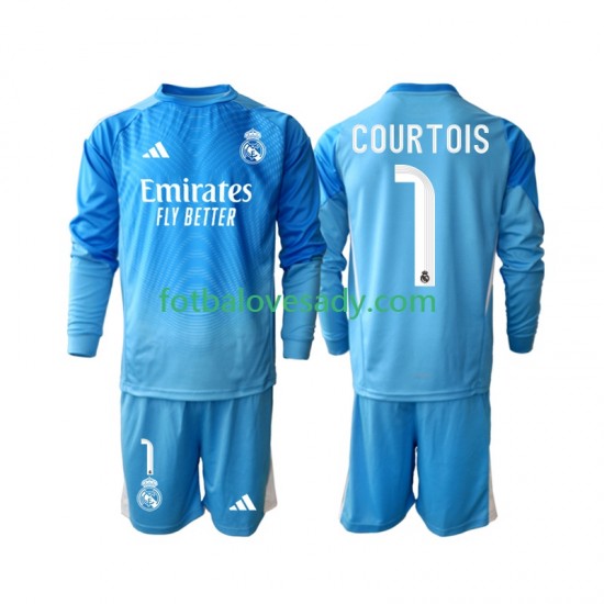 Real Madrid Thibaut Courtois 1 Děti Fotbalový dres Domácí 2025-2026 Dlouhý rukáv