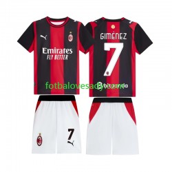 AC Milán Gimenez 7 Děti Fotbalový dres Domácí 2026-2027 Krátký rukáv